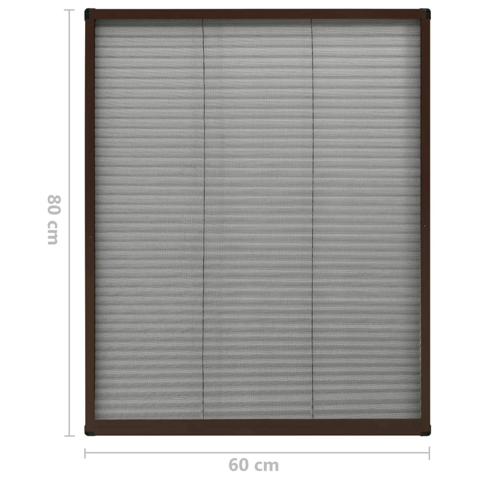 Insektenschutz-Plissee für Fenster, Fliegengitter Fenster, Fliegenschutz Fenster, Pollenschutzgitter Fenster, Insektengitter Fenster, Insektennetz, Fensternetz, Aluminium Braun 60x80 cm