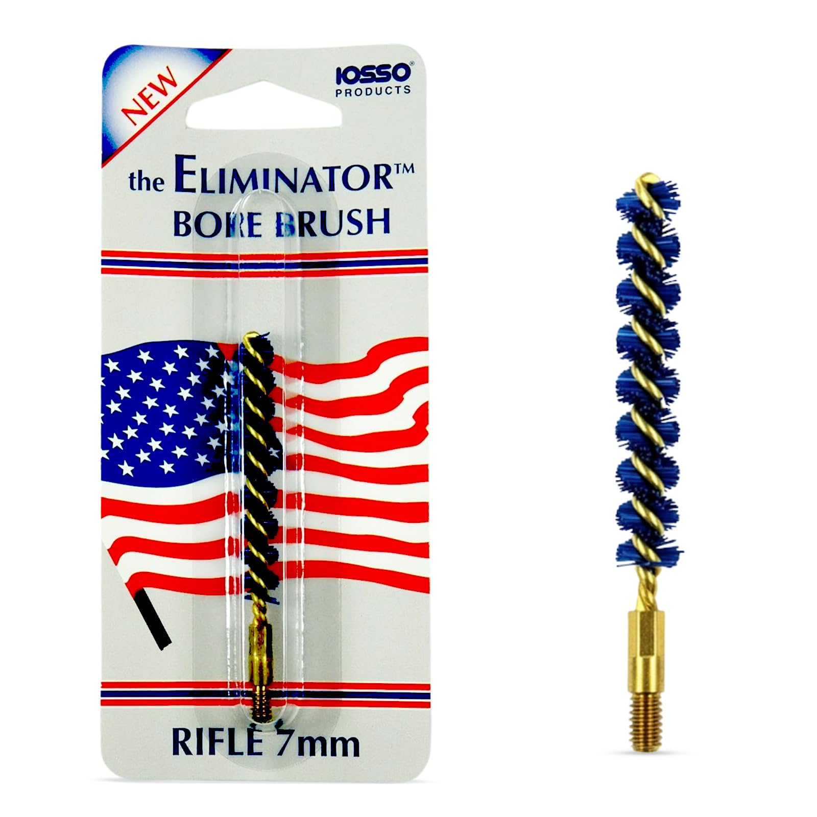 Iosso 19009 Premium Bore Brush – 7mm / .286 Caliber Cobalt Blue Synthetic Fiber – Durable, Long-Lasting Tool for Gun Maintenance – Made in USA Bore Cleaning Brush