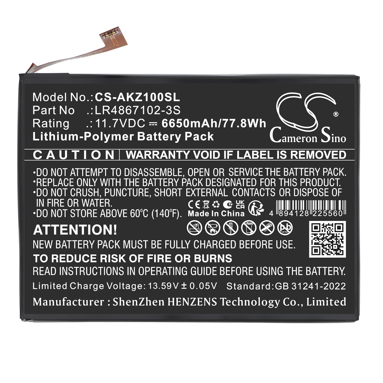 TECHTEK Bateria 6650mAh kompatybilny z [AOKZOE] A1 Pro, A1L, A2 zastępuje LR4867102-3S