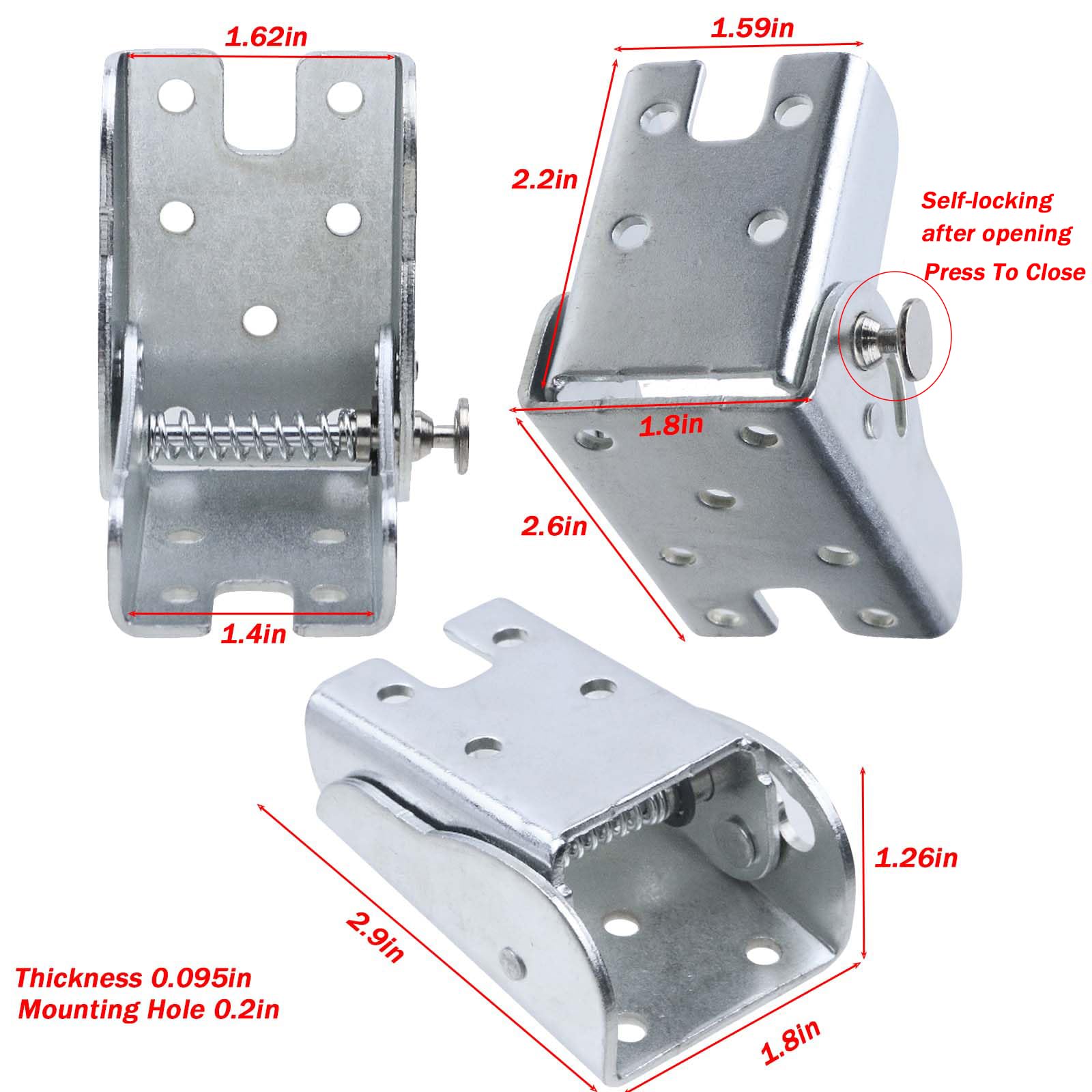 Staffa per cerniera pieghevole autobloccante, connettore a 90 gradi per telaio in legno, tavolo, banchi da lavoro, accessori per mobili, resistente in lega di zinco, 6,6 x 4,6 cm, 4 pezzi