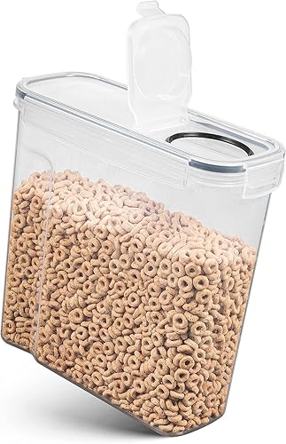 Miniatura 3 de Pack de 4 envases herméticos para cereales y comida seca, sin BPA, contenedor de plástico para la cocina o despensa, para harina, azúcar, arroz,