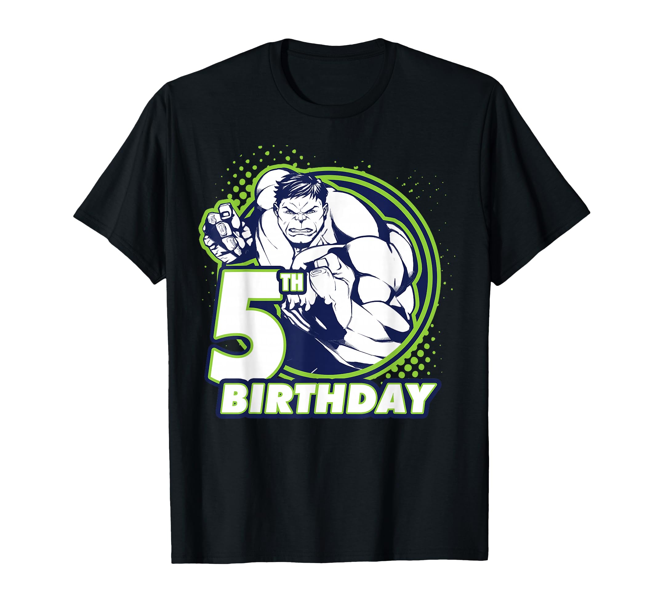 T-shirt Hulk 5th Birthday Badge Avengers imprimé coton garçon - 2