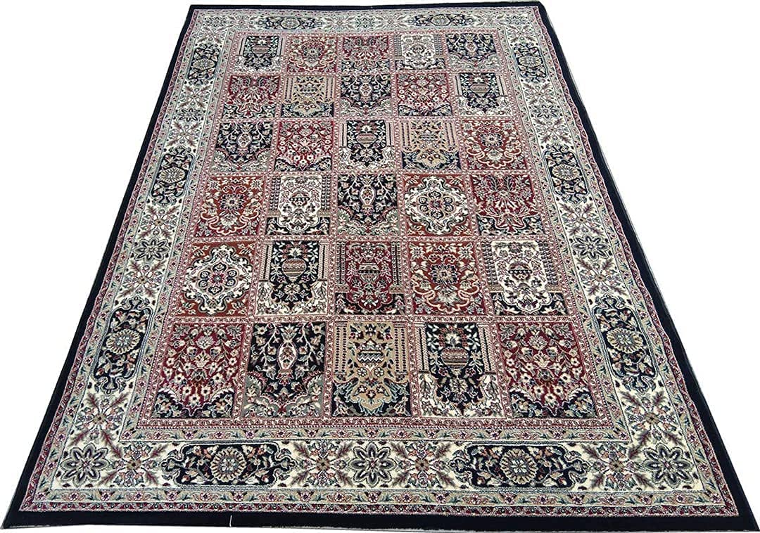 GEM CARPETS Kashmiri Silk Carpet � Handwoven Traditional Carpet | Luxurious Soft Feel | Elegant Home D�cor Rug (Multi8,4 X 6 FEET)