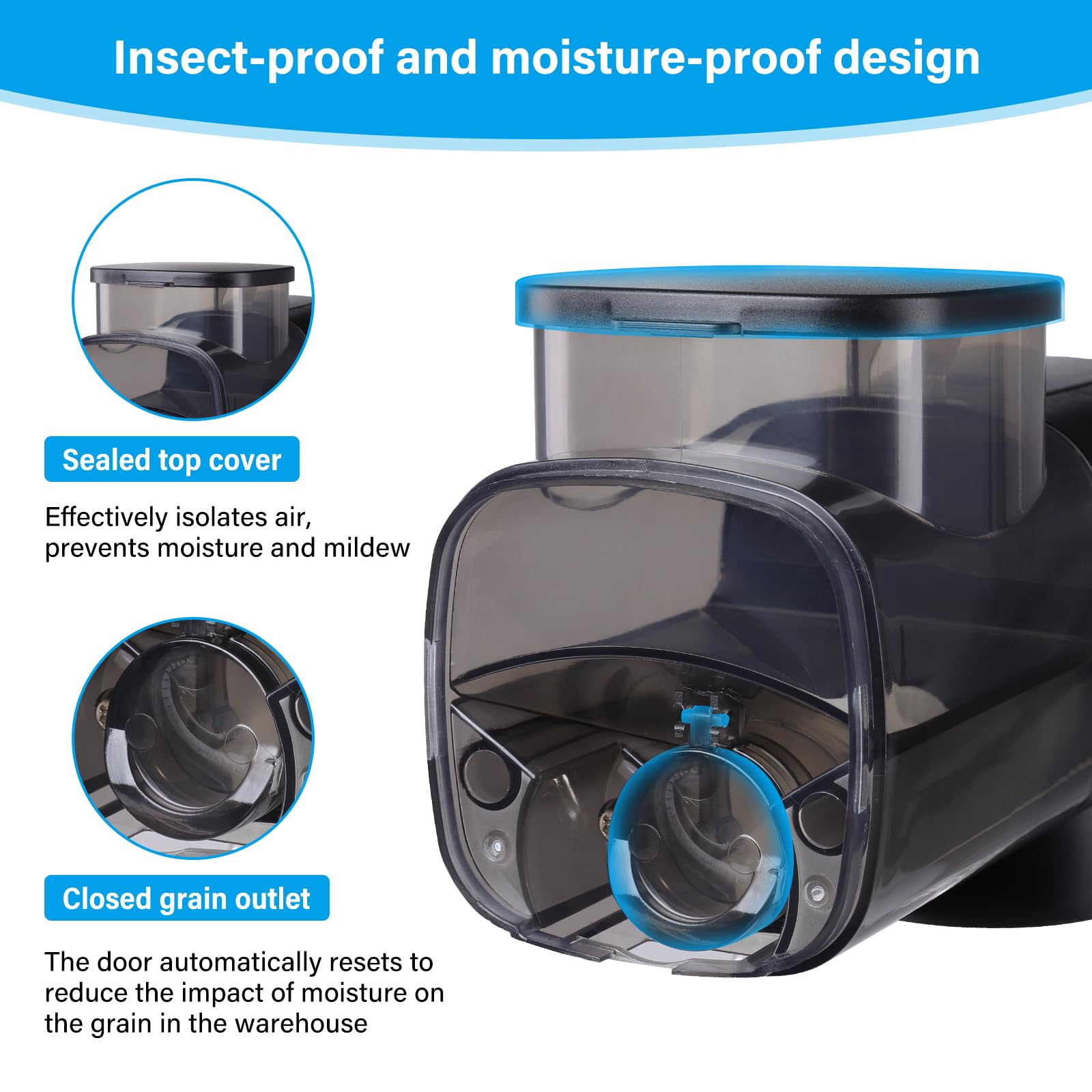 hygger Mangeoire automatique pour poissons pour aquarium, distributeur automatique avec écran LCD et anneau d'alimentation, mangeoire automatique anti-humidité avec minuterie, alimentation de vacances