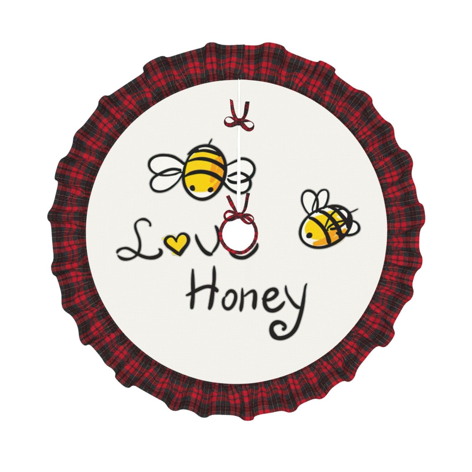 Jupe de sapin de Noël rustique Bee Love : décor de ferme de fête