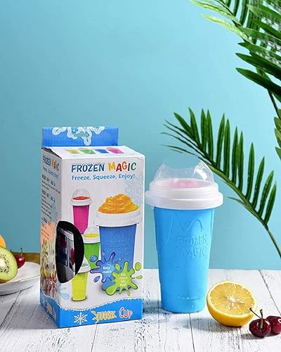Vista 2 de Taza para Hacer Slushies, Taza Mágica de Batidos Congelados Rápidos, Taza de Enfriamiento de Doble Capa con Exprimidor, Máquina para Hacer Slushies