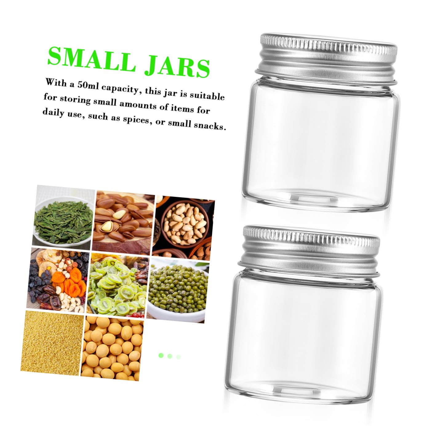 VANZACK Frascos de Vidrio 20 Piezas Pequeños con Tapa Sellada, de 50ml