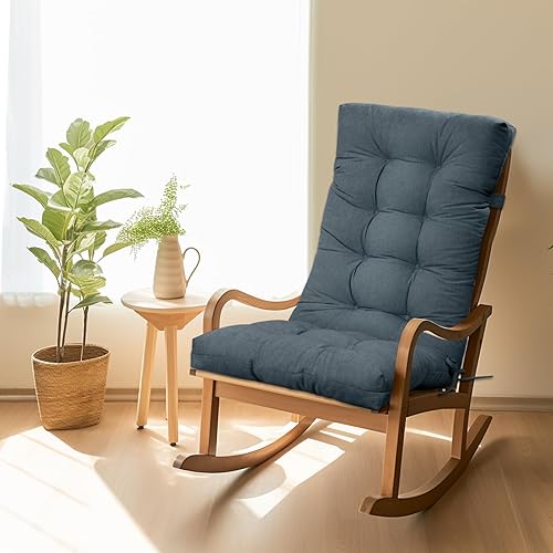 Miniatura 6 de RULAER Adirondack & - Cojín para silla mecedora para muebles de interiorexterior, cojines duraderos para silla de patio con cojines antideslizantes