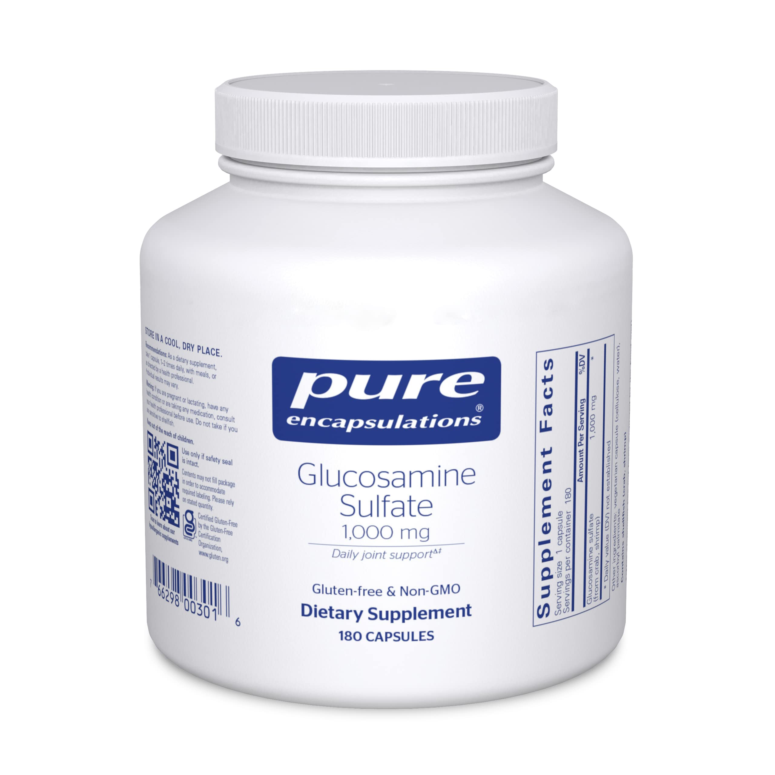 Glucosamine Sulfate 1,000 mg | Supplement for Joint Support and Mobility, Cartilage Health, and Connective Tissue* | 180 Capsules