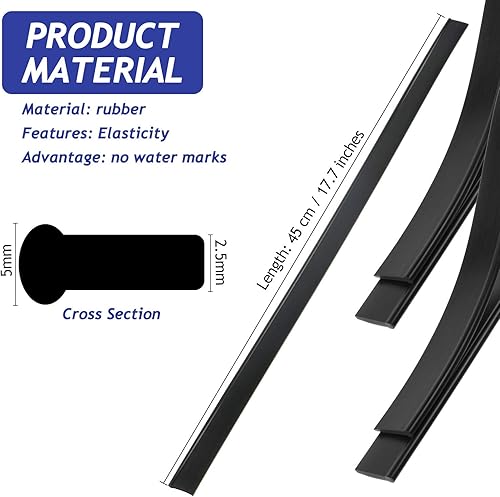 Miniatura 6 de Boao 4 piezas de repuesto de goma de repuesto de goma de repuesto de 18 pulgadas para ventanas, vidrio, puertas de ducha