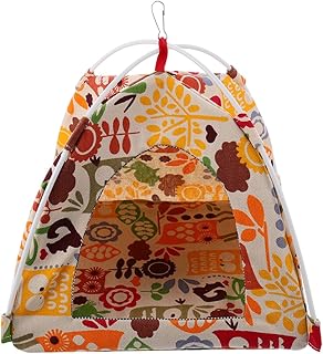 Scicalife Bird Nest Hut Hanging Hammock,Foldable Parrot Cage Tent House Bed Habitat Hideaway Toy