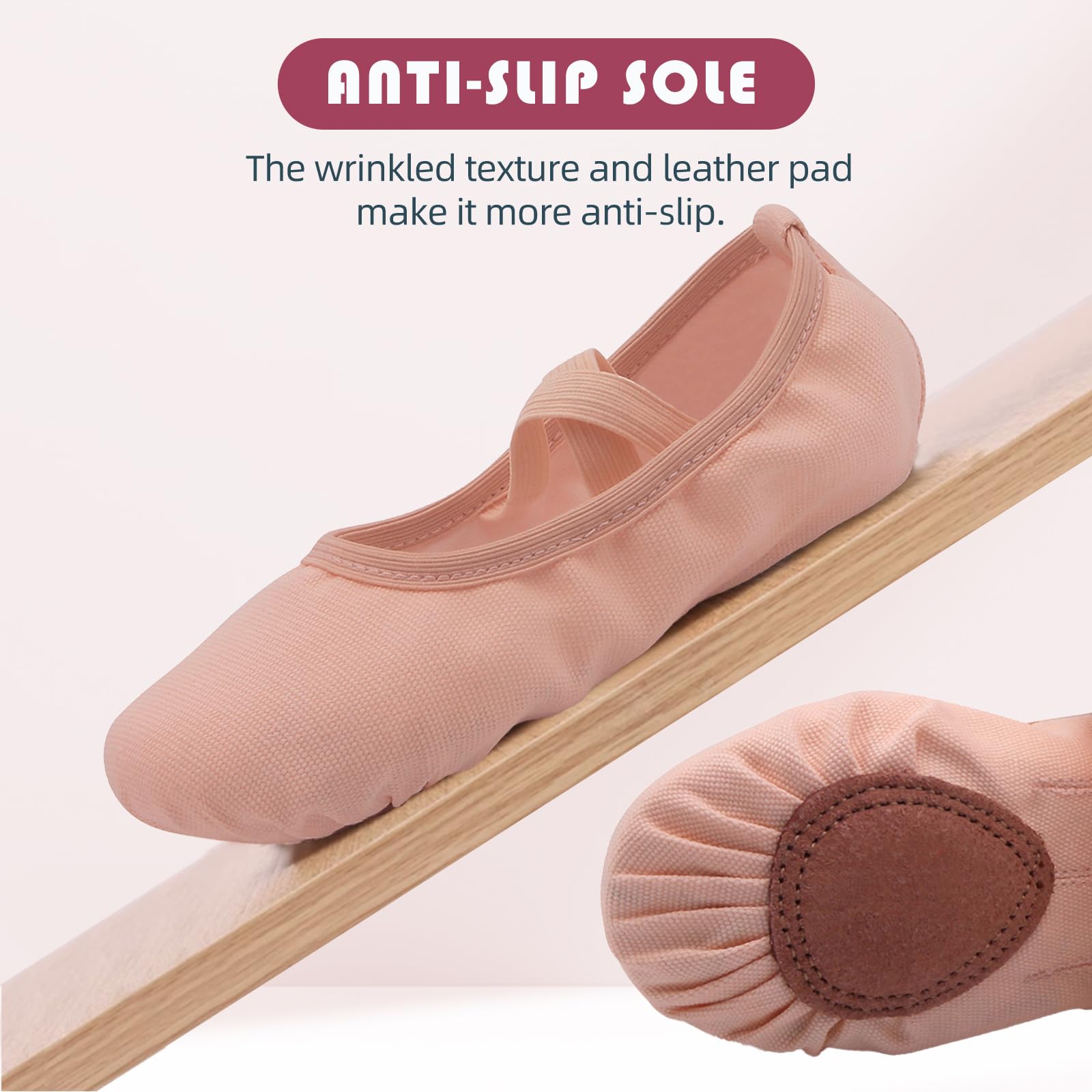 Uniuni Scarpe da balletto Suola in pelle divisa per bambini e adulti (Consiglia l'acquisto di una taglia più grande)