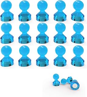 THCMagorilla Chinchetas magnéticas fuertes para nevera, pizarras, calendarios, mapas en la escuela y la oficina, paquete de 18 unidades, color azul