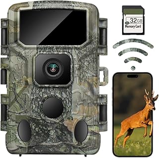 KJK Trail Camera 4K 64MP WiFi Bluetooth Game Camera, Night Vision Wildlife Hunting Camera,