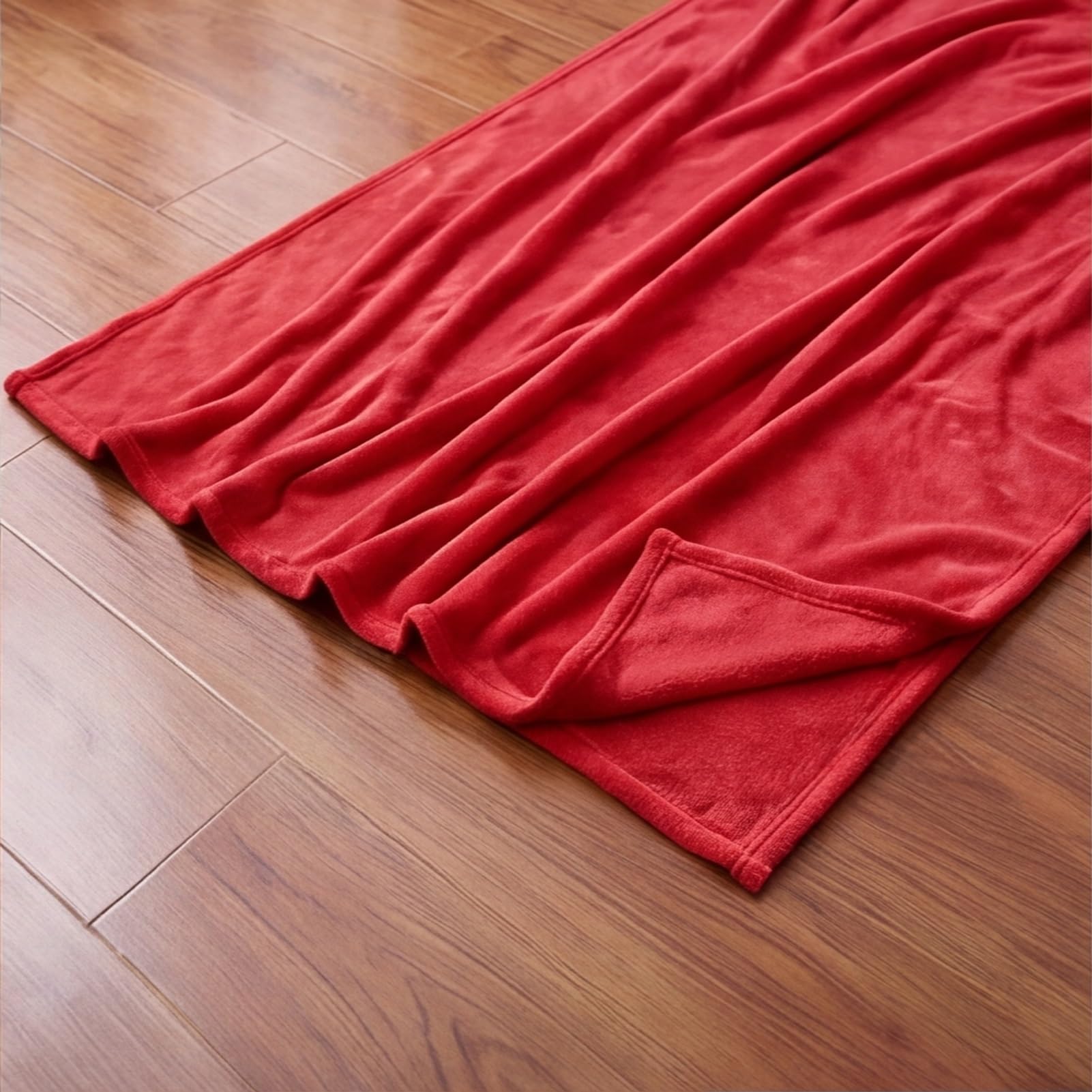 Couverture polaire flanelle rouge de 90x345 cm pour lit et canapé toutes saisons