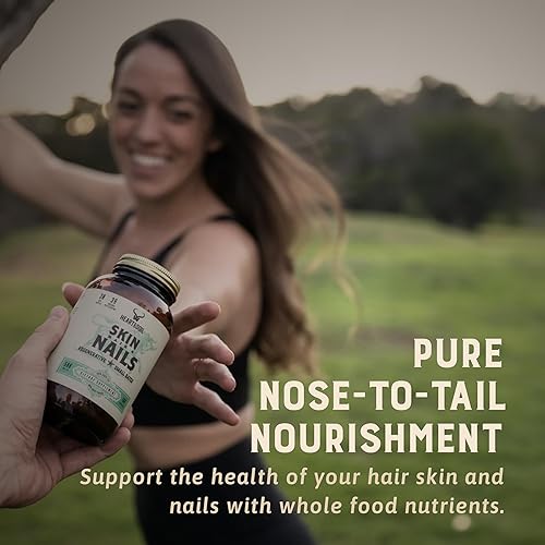 Miniatura 9 de HEART & SOIL Suplemento de apoyo para piel, cabello y uñas de 3000 mg con hígado de res alimentado con hierba, médula ósea, cartílago, biotina,