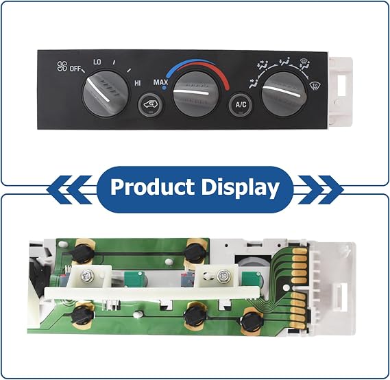 A/C Heater Control Panel w/o Rear Window Defogger Replacement for K1500 K2500 K3500 C1500 C2500 C3500 Pickup Silverado Suburban 1996-2000 9378815 09378815