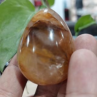 Meditation Home Decor, 1pcs Natural Yellow Stones and Minerals raw ore Crystal Egg Shape gem can be usd to Decoration Home Decor and DIY Gift Gifts,Natural Crystal (Size : 90-100g)