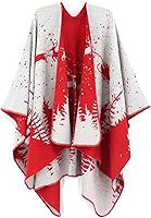 Vista 28 de Poncho chal para mujer, suéteres suaves y cálidos para mujer, parte delantera abierta, poncho de viaje para otoño, invierno y primavera