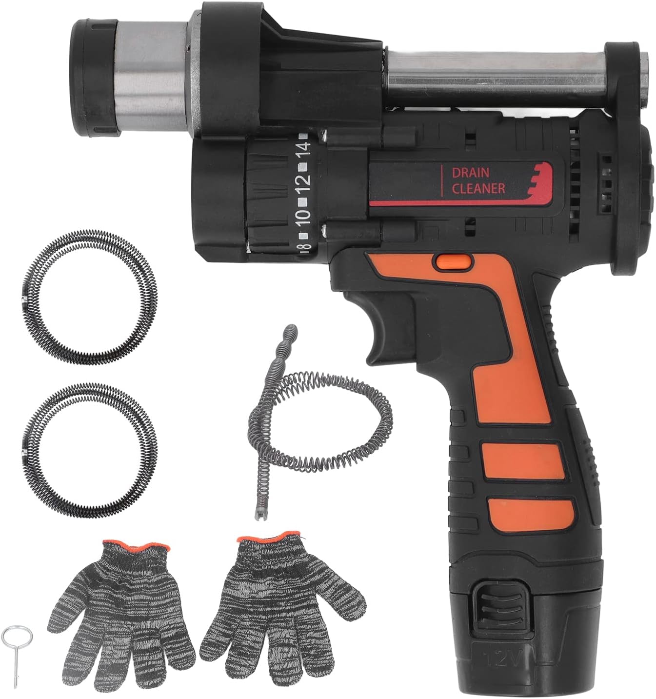 0 to 500RPM Electric Toilet Clog Remover Pipeline Dredging Machine Toilet Floor Drain Dredger for Bathroom Gutters, Bathroom Sinks, Kitchen Sinks, and Floor Drains (7.5meter / 24.6ft)