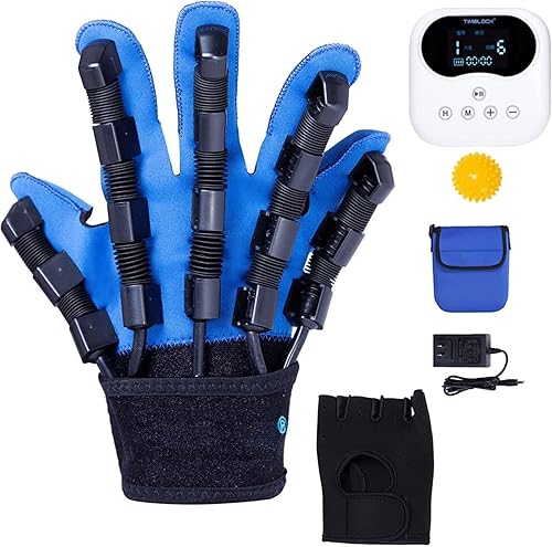 Miniatura 25 de Guante de robot para entrenamiento de mano de rehabilitación fortalecedor de mano Ortesis de dedo para accidente cerebrovascular hemiplejia izquierda