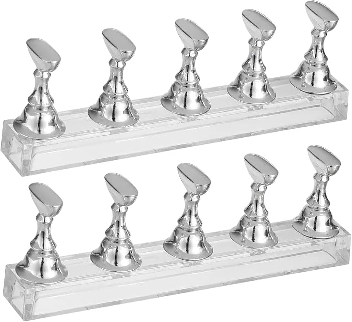 FGXY 2 Sets Acrylic Nail Display Stand, Magnetic Nail Tips Stand Holders, Nail Tip Practice Display Holder, DIY Nail Art Stand for False Nail Tip Manicure Tool, Art Salon DIY