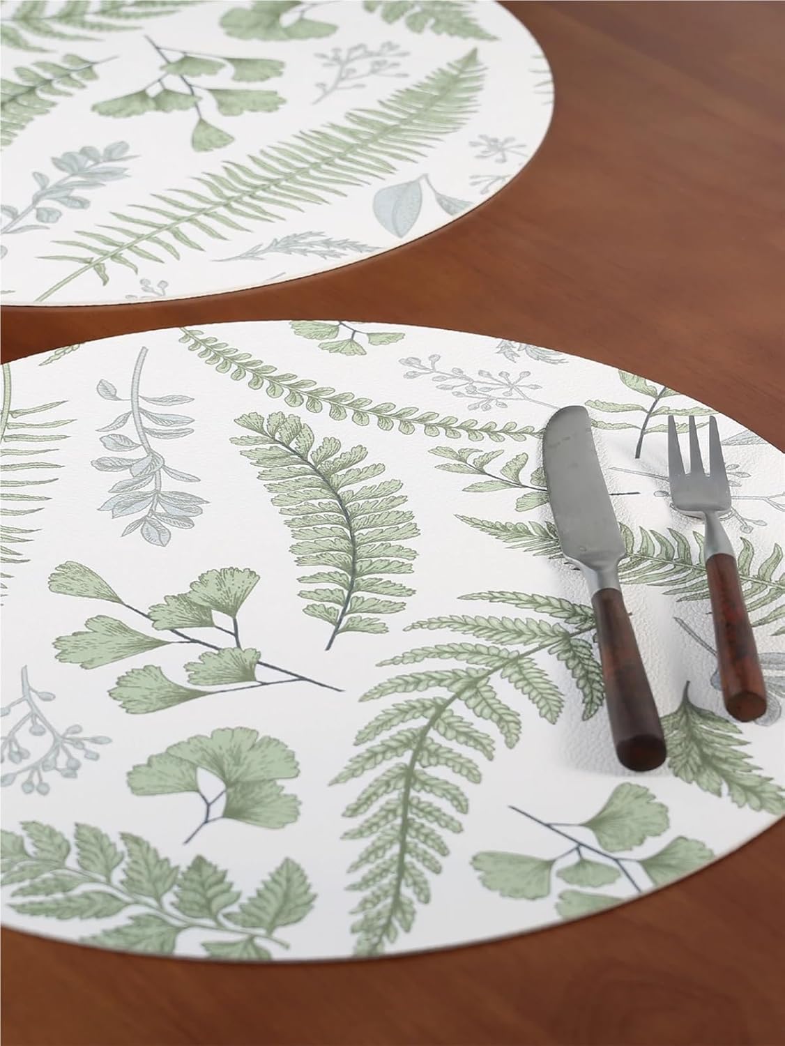 4pcs /Set Faux Leather Placemats Indoor Anti-Slip Place Mats for Dining Table(2)
