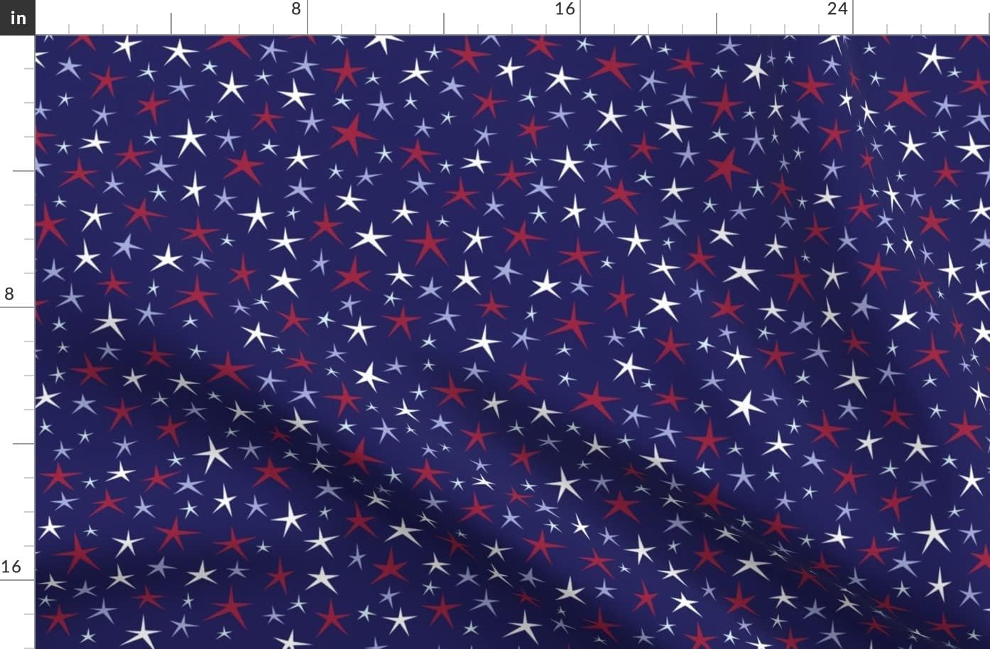 Spoonflower Fabric - Patriotic Stars Blue Multi America Holiday USA July Independence Day Printed on Organic Cotton Sateen Fabric by The Yard - Sewing Quilting Apparel Home Decor