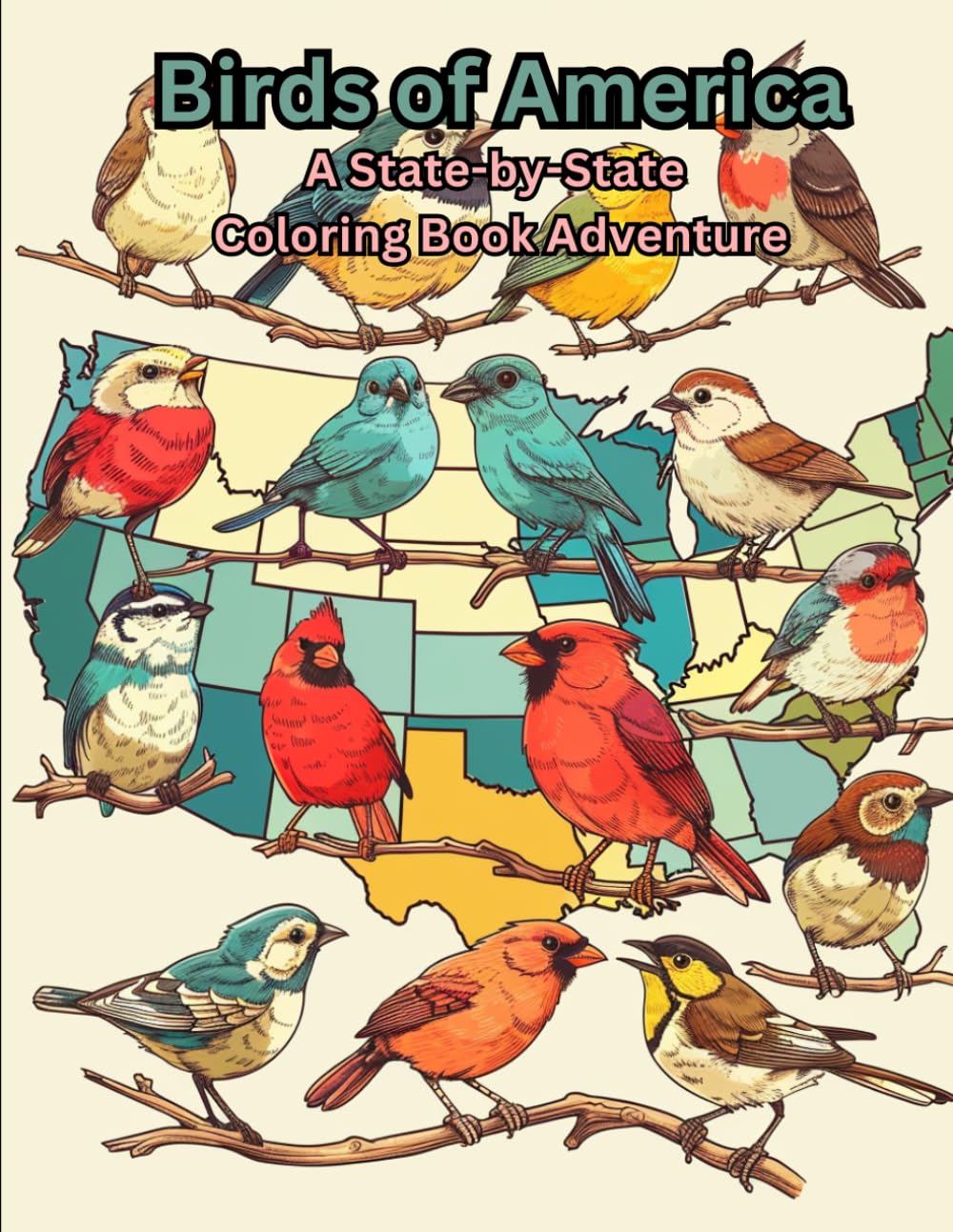 Birds of America: A State-by-State Coloring Book Adventure