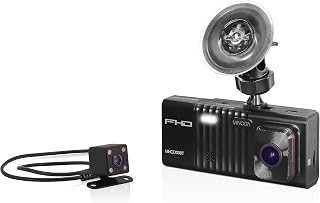 Minolta MNCD338T 3-Ch FHD Front Rear View 3" LCD Screen Dash Camera,B