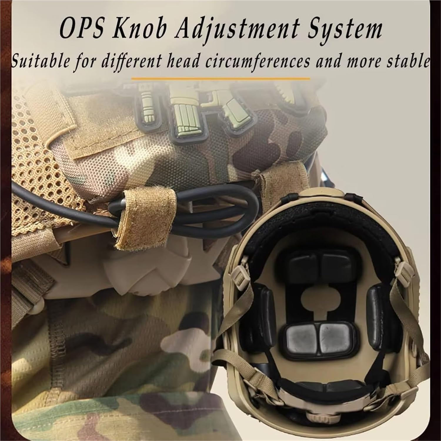 Tactical Helmet with Headset and Cover Set 6in1 Upgraded Adjustable Gear for Airsoft Cosplay and Training
