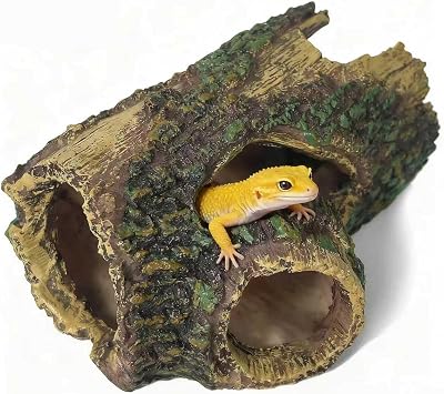 Aquarium Hollow Wood Fish Tank Decorations Reptiles Hideouts | Fake Logs Terrarium Decor, Cave and Shelter , Aquarium Hideout for Betta Fish,Shrimp and Turtle,for 20 Gallon Tank