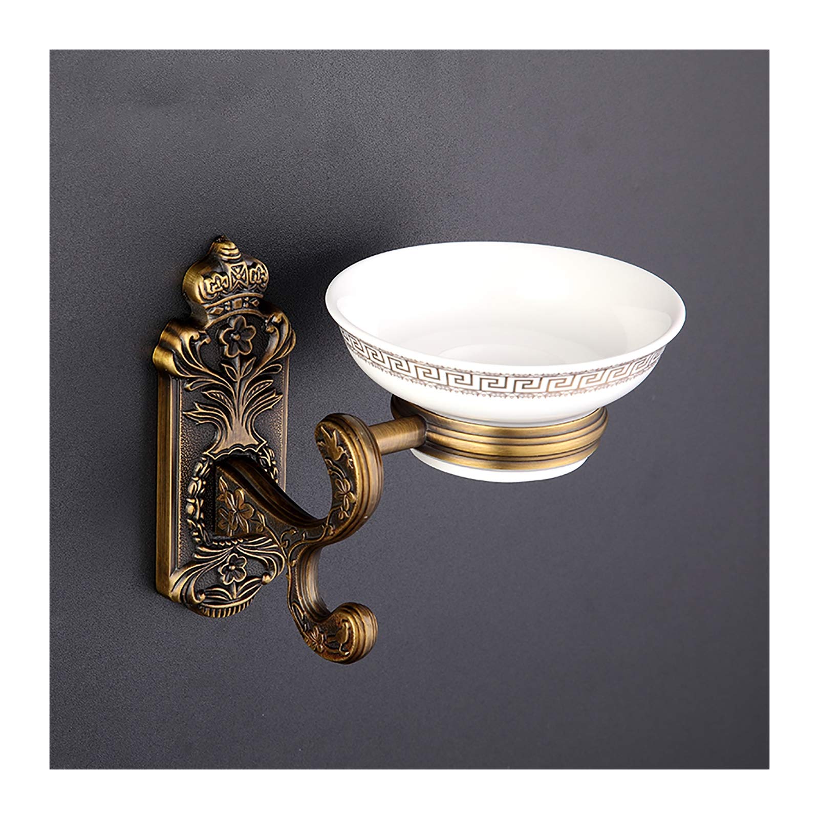 Jabonera de cerámica para ducha, acero inoxidable, soporte de pared para baño, cocina, cesta de jabón antigua