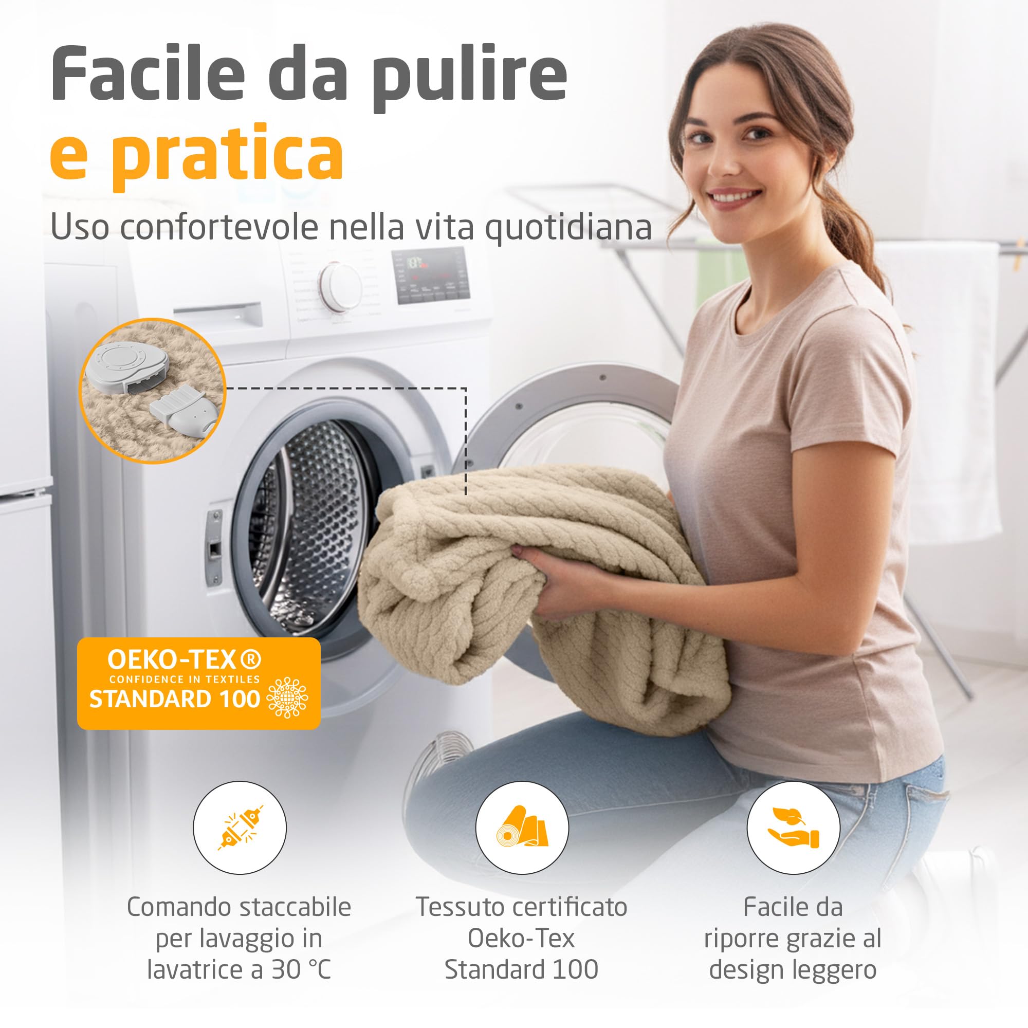 medisana HB 419 coperta termica elletrica, coperta riscaldante morbidissima | con 9 livelli di calore, scaldino elletrico extra morbido con spegnimento automatico, protezione contro surriscaldamento
