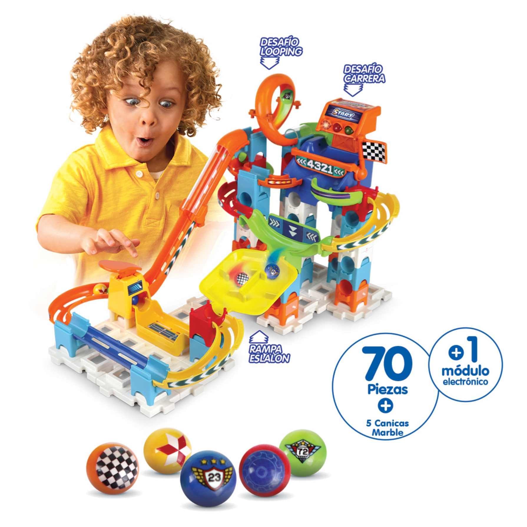 VTech Marble Rush Racing Track Set, circuito interattivo, giocattolo da costruzione per bambini dai 4 anni in su, versione spagnola