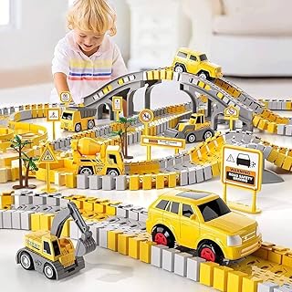 Construction Track Car Set Let your child experience construction and imagination with the Construction Track Car Set, a game that lets them build, plan, and control the movement of their vehicles!The