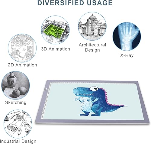 Miniatura 5 de NXENTC Almohadilla de luz A3 almohadilla de luz de trazado ultrafina alimentada por USB luz LED regulable para pintura de diamante almohadilla de