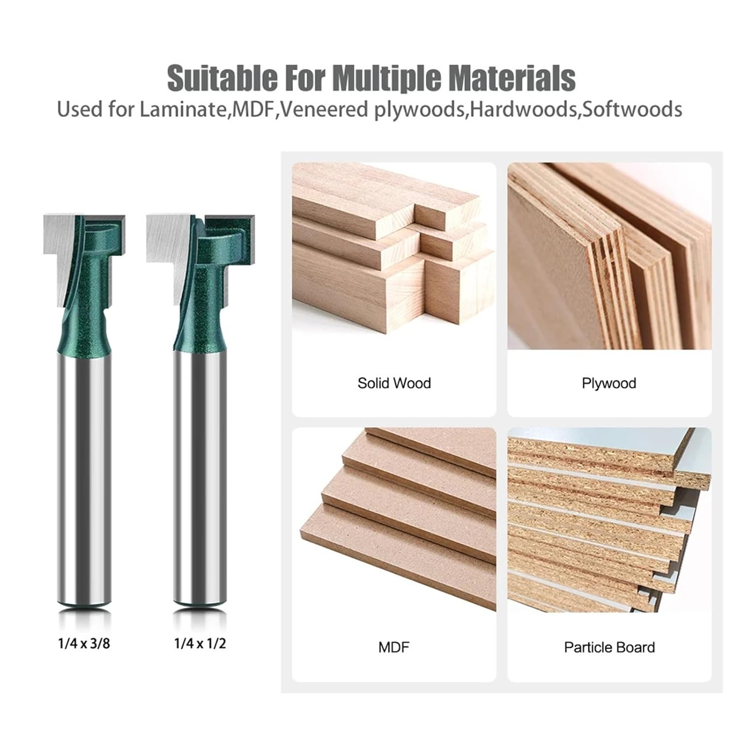 6MM 1/4inch Shank Mortising Bit Lock Door Router Bit Woodworking Milling Cutter for Wood Bit Face Mill Carbide Cutter End Mill 1Pcs(6.35X12.7-L)