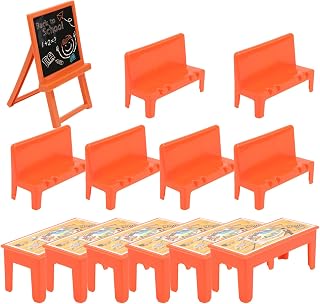 SEWACC 13Pcs Bonecas Sala De Aula Em Miniatura Mesa E Cadeira Modelo De Quadro- Casa De Bonecas Acessório De Móveis De Sala De Aula Fingir Brincar De Jardim De Fadas Mini Decoração