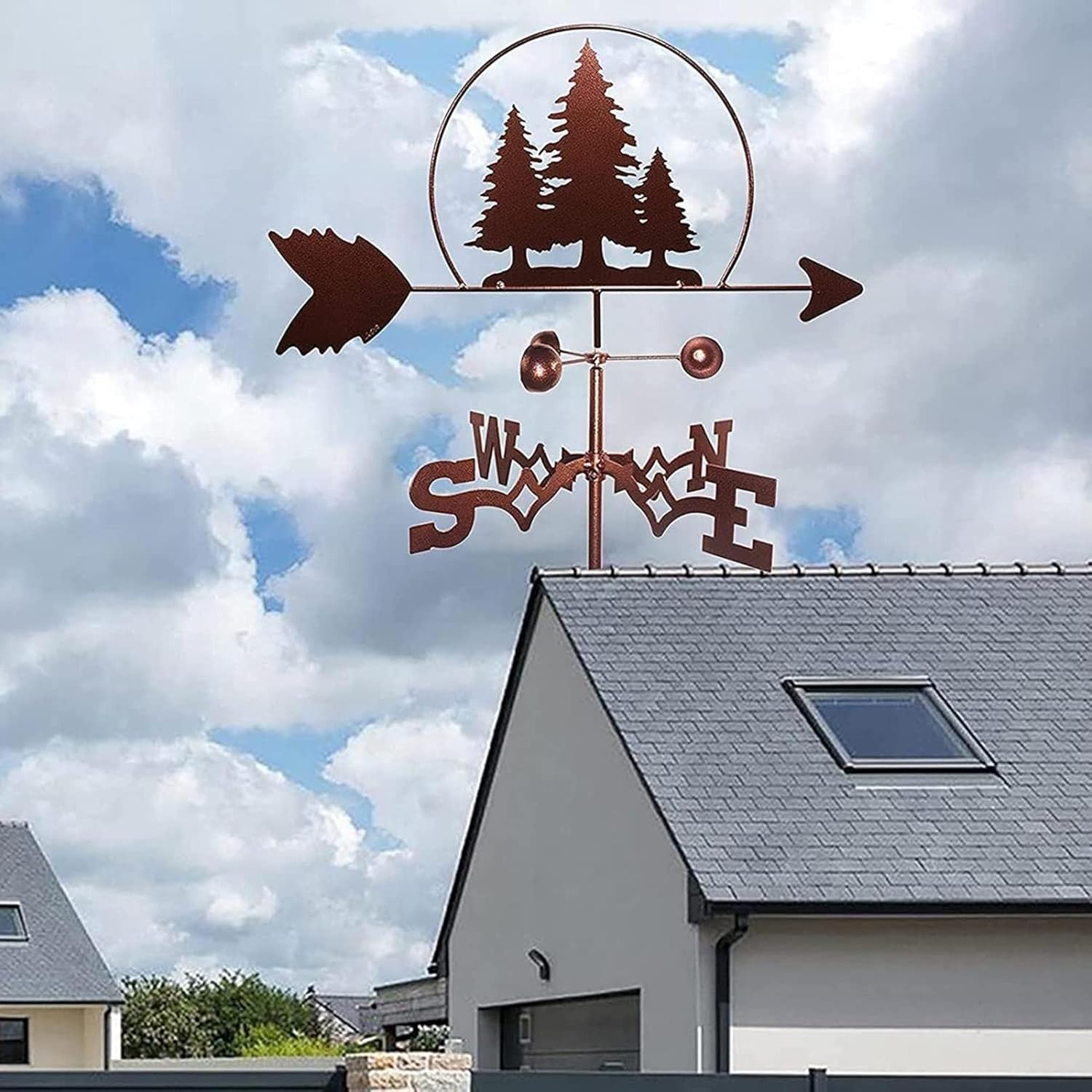 ウェザーベーンルーフウェザーベーンブラックウェザーベーン風向インジケーターキットメタルブラケットウェザーベーンルーフガーデンホームガ