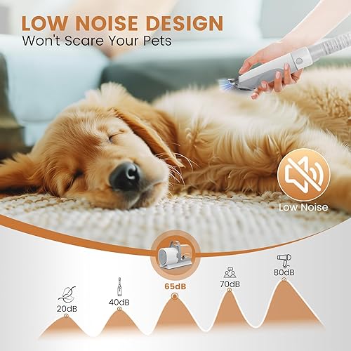 Miniatura 5 de Aspiradora y kit de aseo para perros, cortadora de uñas, taza de polvo de 2.5 L, 7 herramientas de aseo de 11000 Pa, aspiradora de mascotas para