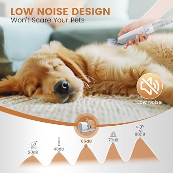 Dog Grooming Vacuum and Kit, Clipper Nail Trimmer Grinder, 2.5L Dust Cup 7 Grooming Tools 11000Pa Pet Vacuum for Shedding Grooming, Dog Hair Vacuum, Home Cleaning, PG50 Plus