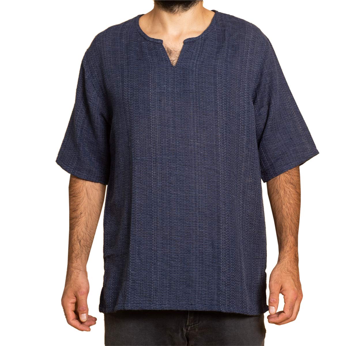 Panasiam Men's Dark Blue Farmershirt, Ss Darkblue M