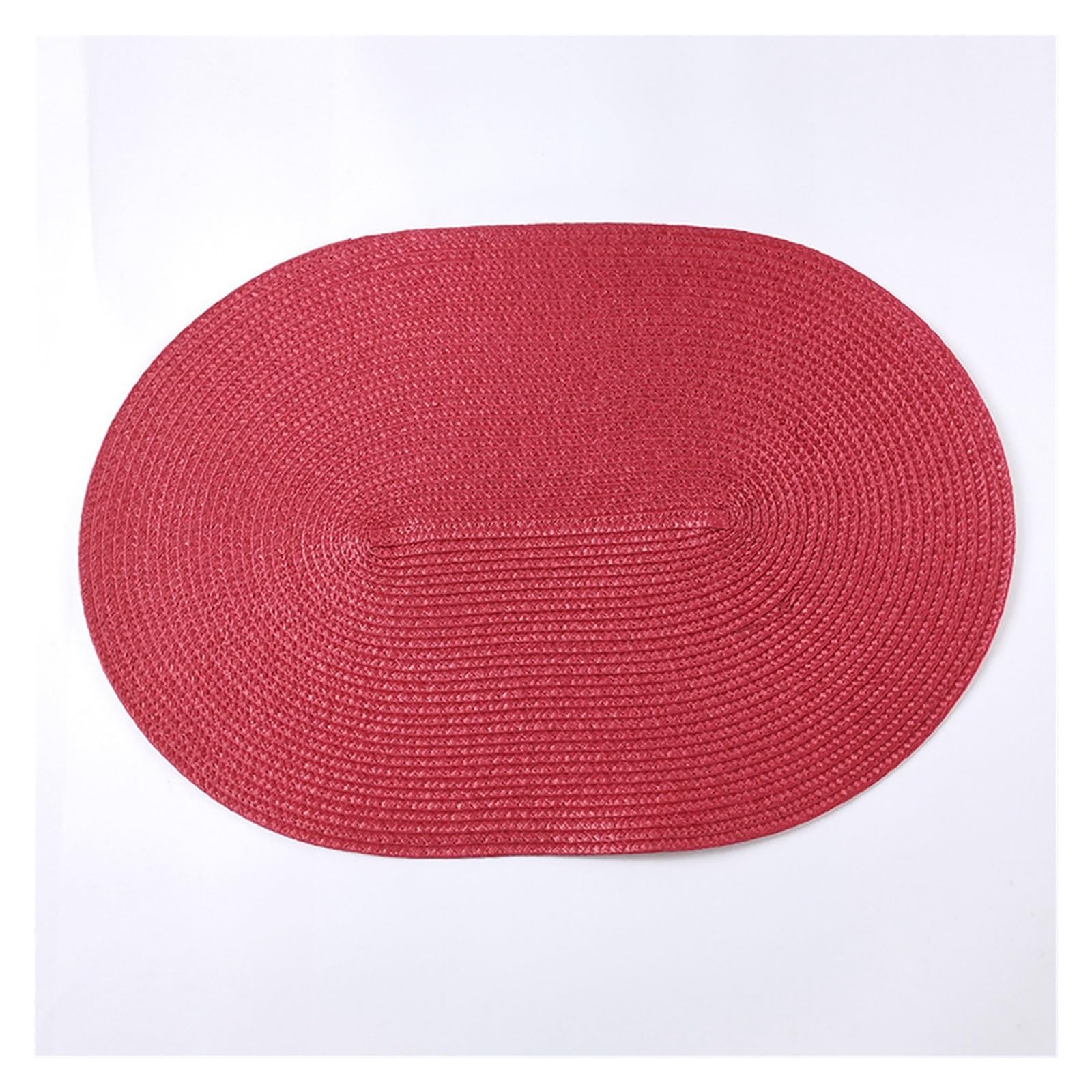 Oval Dining Table Placemats Set of 4 for Dining Table, Washable Woven Vinyl Non-Slip Placemat, Heat-Resistant Durable Table Mats for Home Decor(4pcs Red)