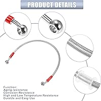 Vista 4 de X AUTOHAUX 19.7 in 19.69 "0.394 in ID motocicleta hidráulica línea de aceite manguera de aceite 28 0 cable trenzado de acero inoxidable para ATV