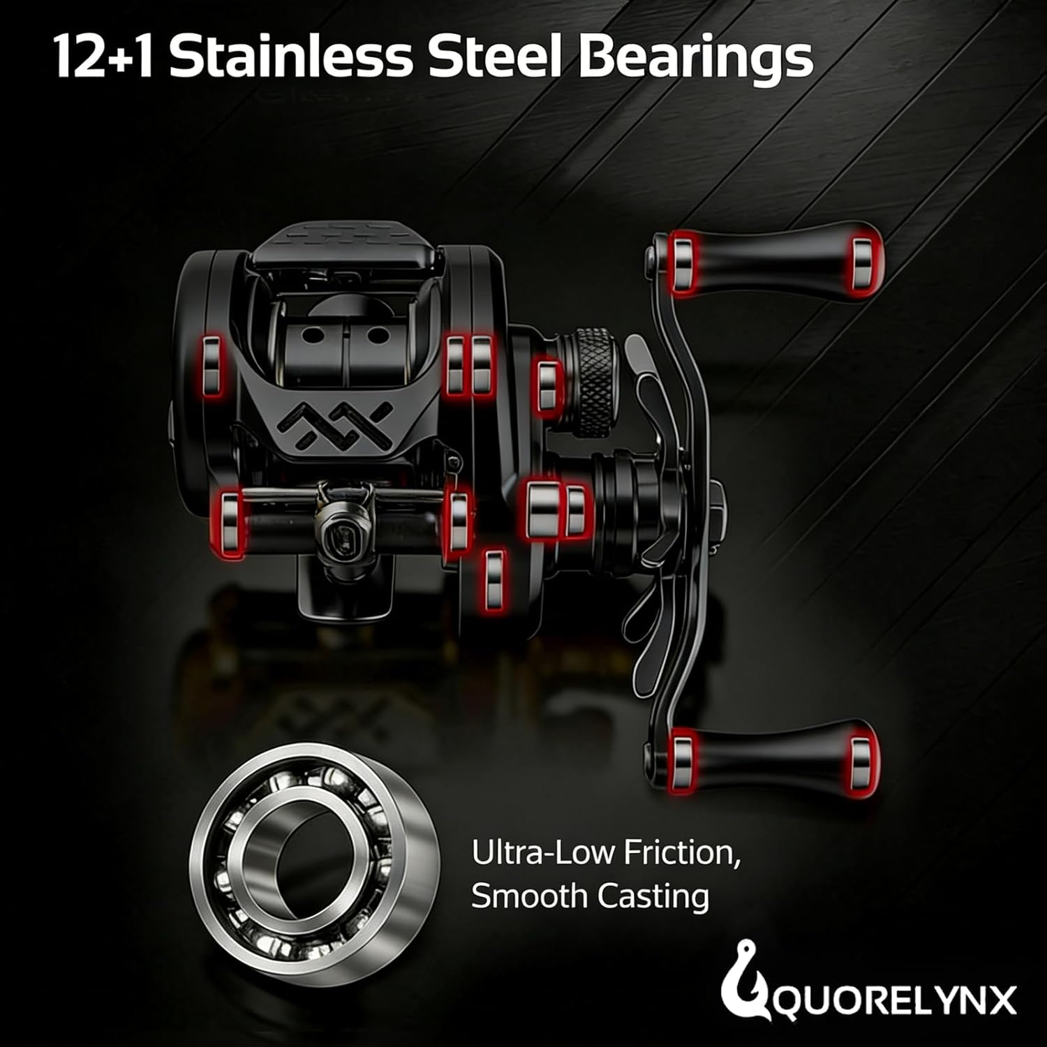 Ultralight baitcaster BFS Round Reel, 4.6oz CNC Aluminum Body, 8.1:1 Gear Ratio, Magnetic Brake, 12+1 BB, Lure Cast from 1/37oz, 9LB Max Drag, Backlash Prevention