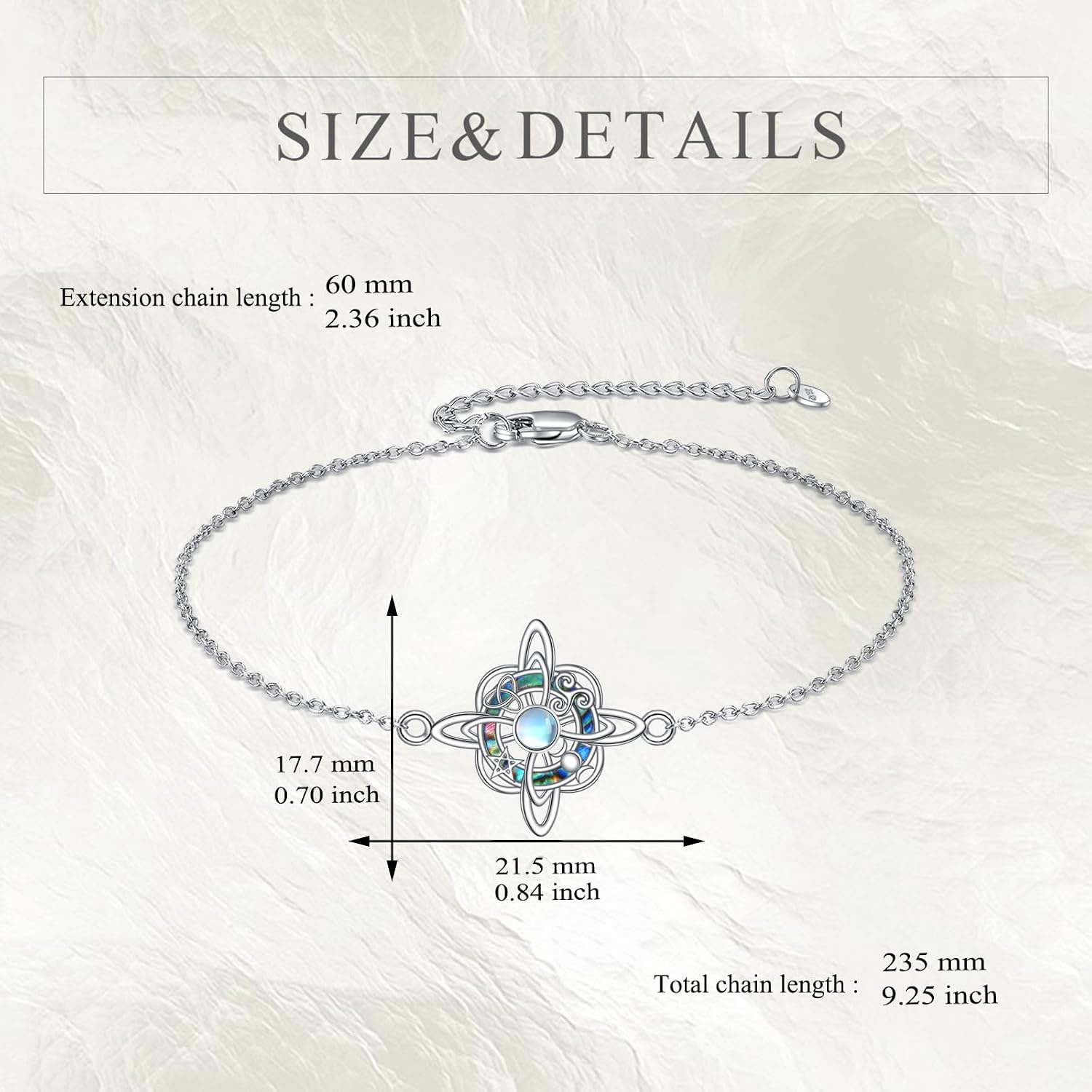 Hancock Witches Knot Bracelet 925 Sterling Silver Irish Jewelry Gift for Women Men