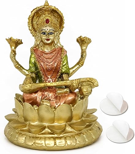 Estatua de la diosa hindú Saraswati – 4.4 pulgadas de alto, escultura de ídolo de Saraswati, regalos para el templo indio Mandir Pooja, artículos