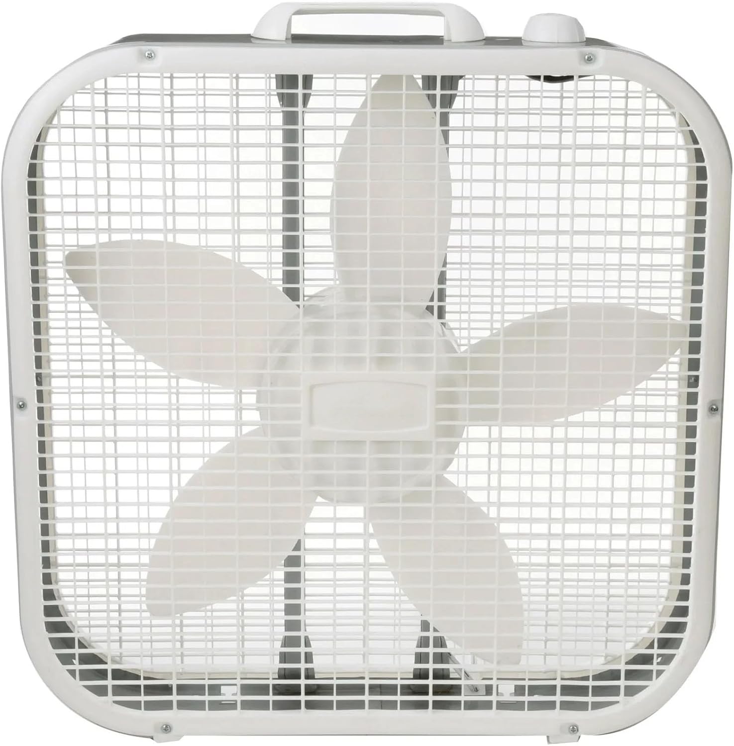 20" Classic Box Fan with Weather-Resistant Motor, 3 Speeds, 22.5" H, White, B20200, New