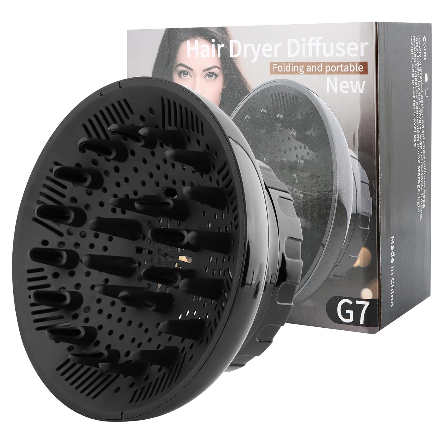 Universal Hair Diffuser Hair Dryer Diffuser Attachment for Curly and Natural Wavy Hairs Professional Blow Dryer Diffusers Adjustable from 1.4 Inch to 2.6 Inch(COLOR:black) - Image 9